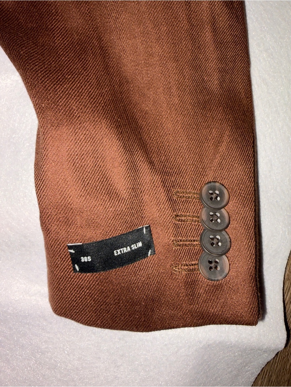 Express Men's Rust-Brown Two-Button Sport Coat 38S - Picture 6 of 6
